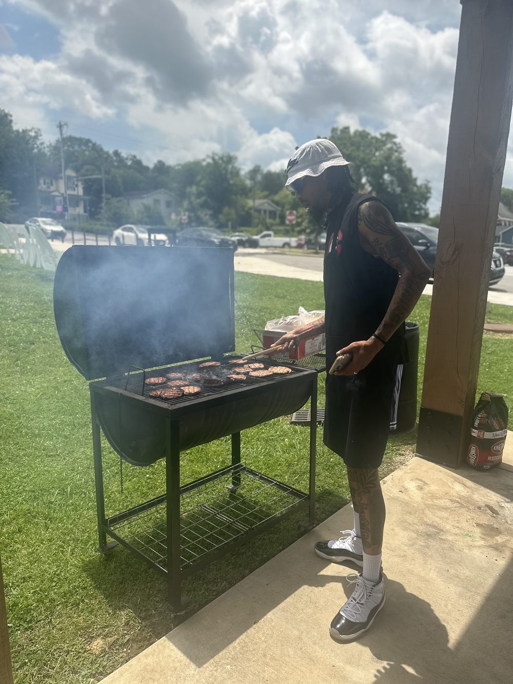 Community grilling at R.I.C.H. Fest